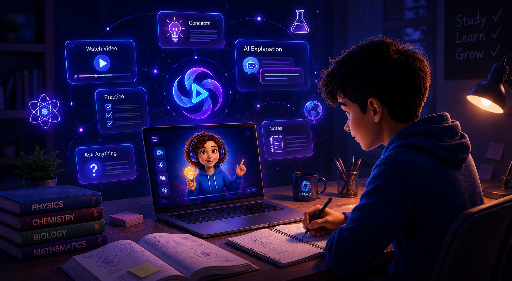 Student preparing for NEET with AI guidance